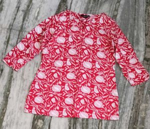 Red Floral Print Top