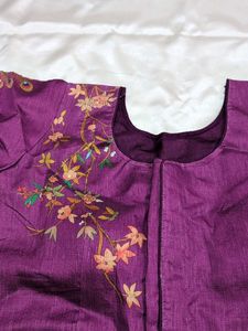 Embroidered Purple Blouse Kardana Work