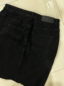 Black Denim Skirt