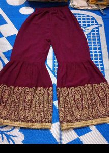 Purple Embroidered garara Suit