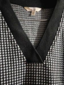 Checkered Dress with Floral Sleeves