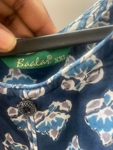 Blue Printed Kurta And Duppatta