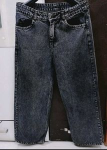 Grey Wide Leg Jeans