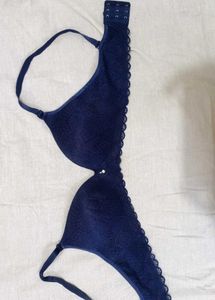 Navy Blue Padded Net Bra
