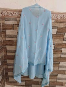Elegant Blue Embroidered Kurta Set