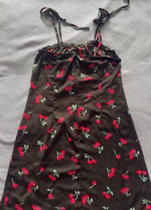 Midnight Cherry Slip Dress