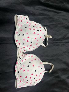 Heart Print Bra