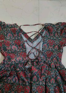 Paisley Print V-Neck Dress