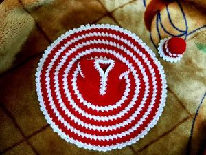 Red & White Crochet Dress