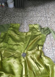 Elegant Green Satin Dress