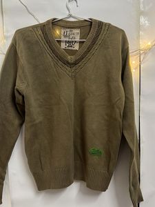 Vintage Green V-Neck Sweater