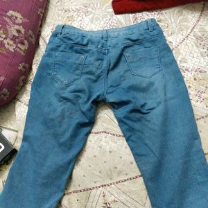 Blue Denim Capri Pants