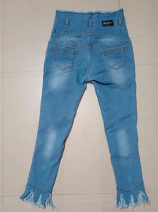 Distressed/Tone Sky Blue Jeans