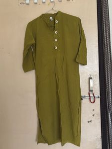 Olive Green Button-Down Kurta