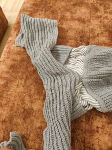 Gray Knit Hat and Scarf Set