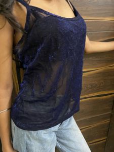 Blue Net Top