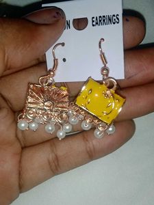 Enamel Jhumka Earrings
