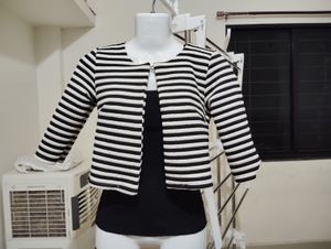 Striped Black &amp; White Blazer