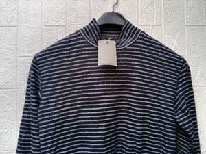 New With Tag Korean Striped Turtleneck Top