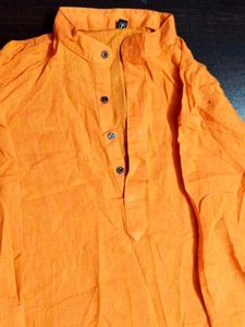 Orange Cotton Kurta