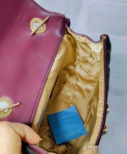 INC.5 Women Wine Quilted Sling Bag