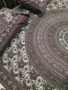 Beautiful Printed Double bedsheet &amp; 2 pillow co