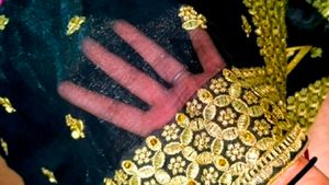 PRICE DROP✨Black Saree With GoldenStoneWork💕