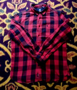 Red &amp; Black Plaid Flannel Shirt