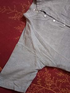 Striped Short Sleeve Kurta Shirt For Men