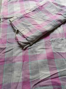 Pink & Grey Plaid Fabric Piece