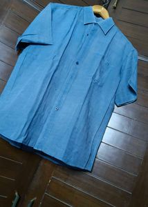Givenchy Men Blue Cotton Casual Half sleeve Shirt