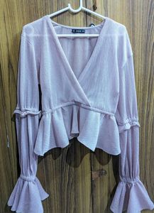 Shimmer Party Top With Long Sleeves