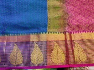 Elegant Blue &amp; Pink Saree