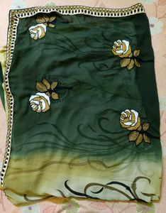 saree olive &amp; yellow
