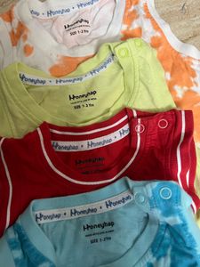 Boys Sleeveless T-shirts - 4 Pack 1-2 year