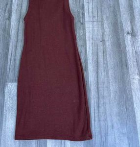 ZARA Burgundy Bodycon Midi Dress