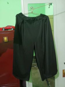 short palazzo black flared pants women
