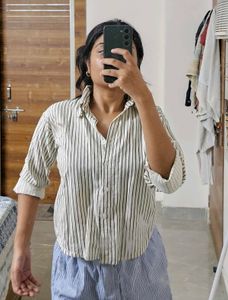 Striped crop shirt