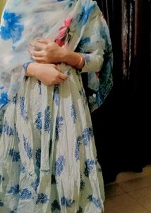 Blue Floral Patterned Fabric