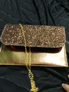 Rose Gold Clutch with Chain Strap