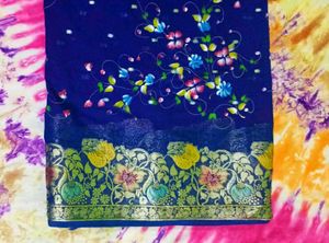 Purple Embroidered Saree