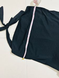 Black Halter Drop Waist Mini Dress