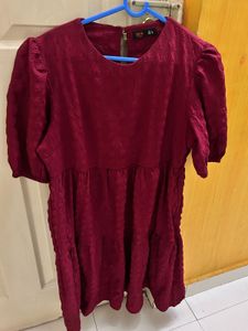 Beautiful Maroon Textured Dress