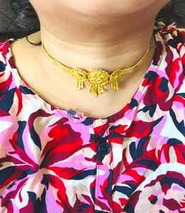 Gold Plated Choker With Earrings