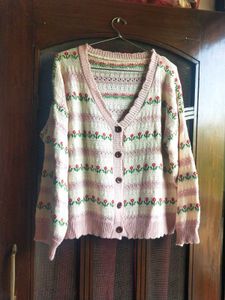 URBANIC Floral Knit Cardigan