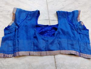 Poly Silk Blue Colour Blouse