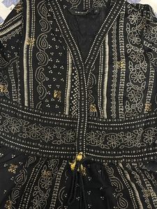 Melange Black Printed Kurta