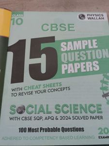 Class 10 Social Science CBSE 15 SQP