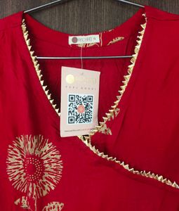 Aachho Maroon Angrakha Suit Set XL