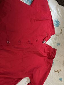 Red Button-Down Shirt